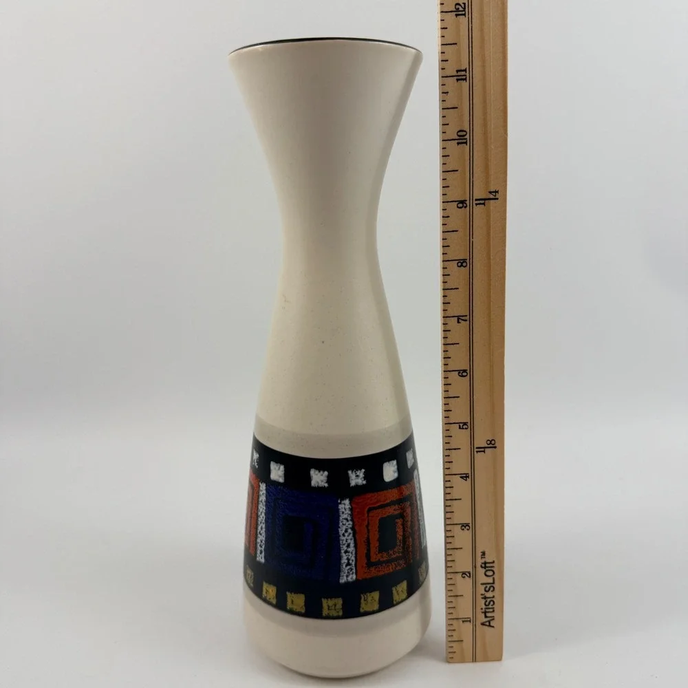 Dumler & Breiden West German Pottery Vase 129/30 Mid Century Geometric